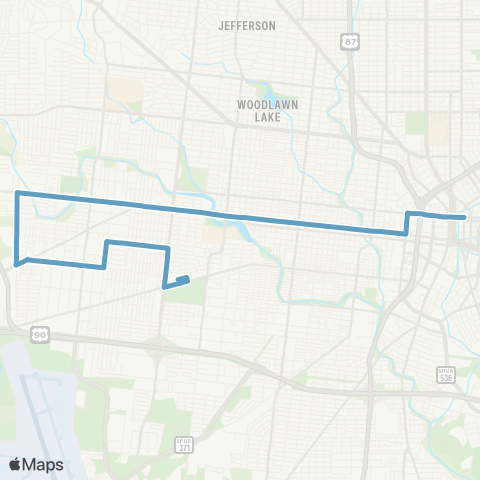 VIA Metropolitan Transit Commerce / Laredo 75-67 Lineup map