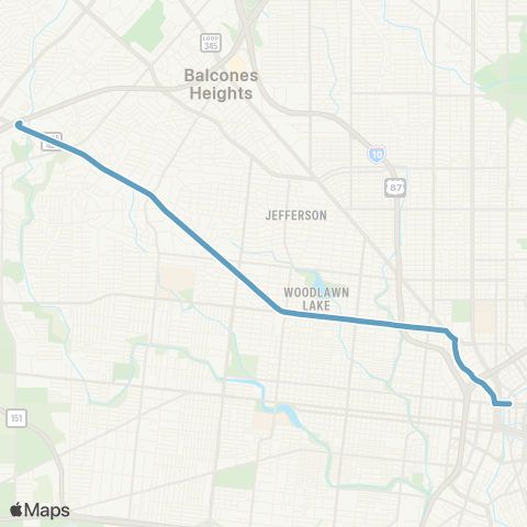 VIA Metropolitan Transit Bandera / Evers 88 Lineup map