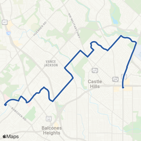 VIA Metropolitan Transit North Star / Medical Center map