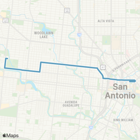 VIA Metropolitan Transit Ruiz map