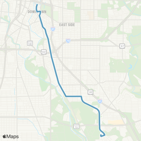 VIA Metropolitan Transit South Presa map