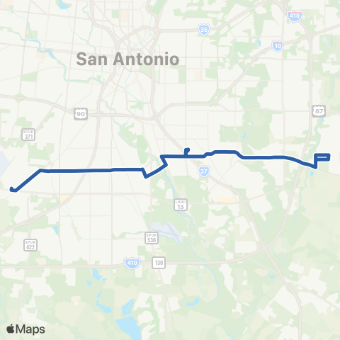 VIA Metropolitan Transit Southcross map