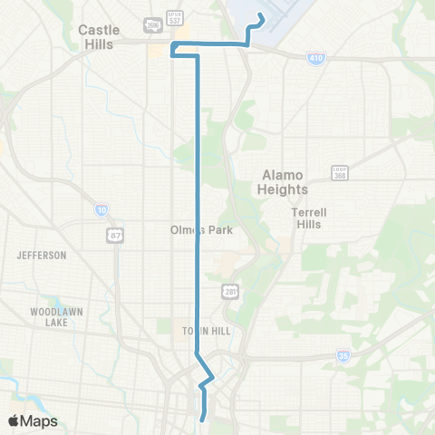 VIA Metropolitan Transit McCullough map