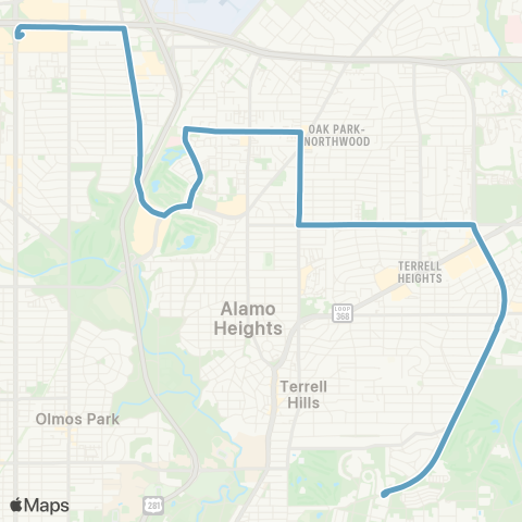 VIA Metropolitan Transit North Star / Harry Wurzbach map