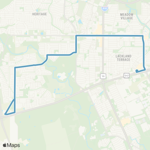 VIA Metropolitan Transit Kel-Lac / Heritage Park map