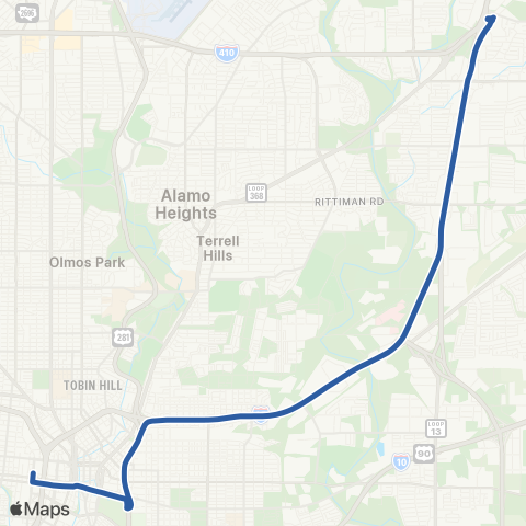 VIA Metropolitan Transit IH-35 map