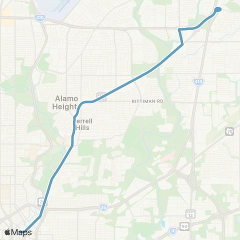 VIA Metropolitan Transit Austin Hwy / Randolph 14-17 Lineup map