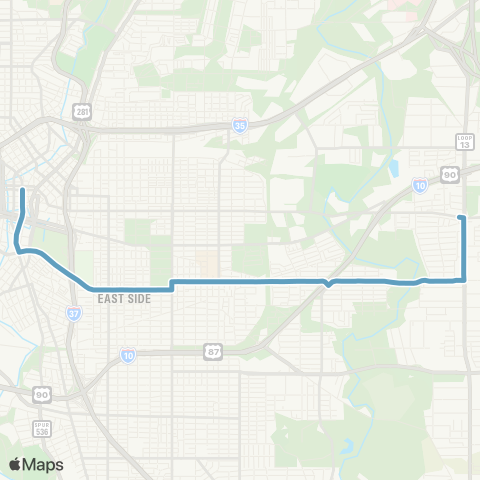 VIA Metropolitan Transit E Commerce / MLK 25-26 Lineup map