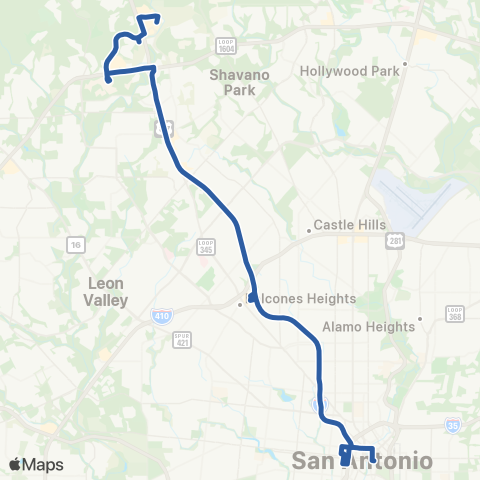 VIA Metropolitan Transit Roadrunner map