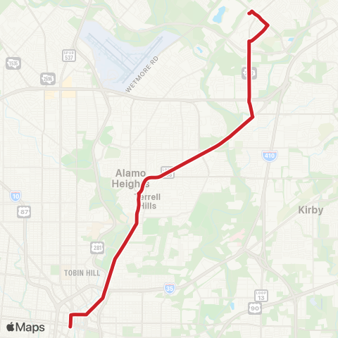 VIA Metropolitan Transit Perrin Beitel map