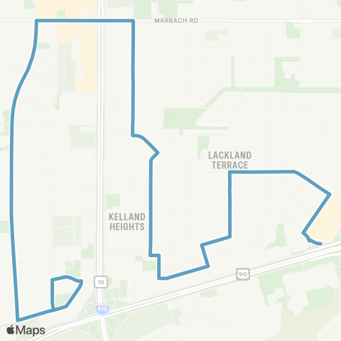 VIA Metropolitan Transit Kel-Lac / Rainbow Hills map