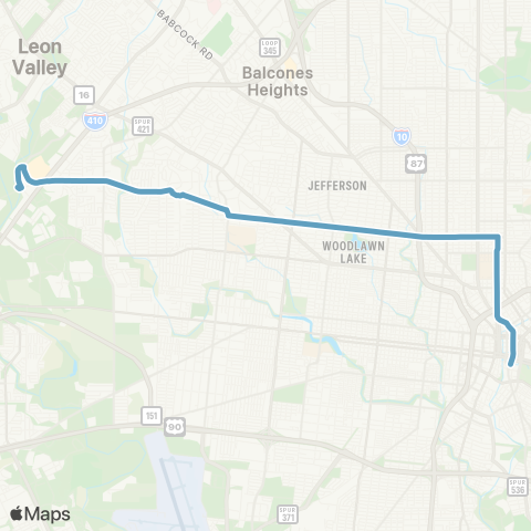 VIA Metropolitan Transit Woodlawn map