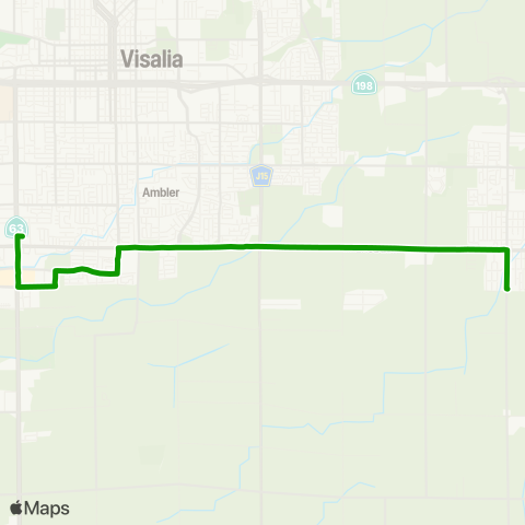 Visalia Transit Route 12 map