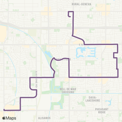 Valley Metro Tempe Orbit Circulator map