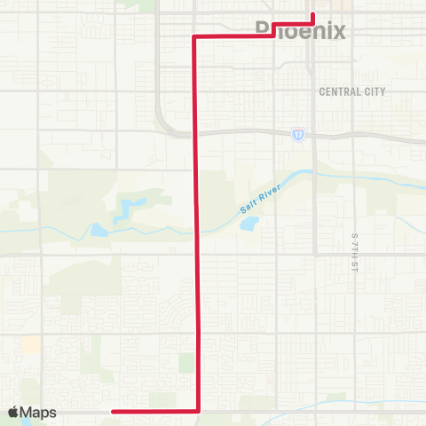 Valley Metro South Mountain West RAPID map