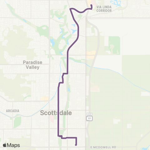 Valley Metro Miller Rd / Hayden Rd map