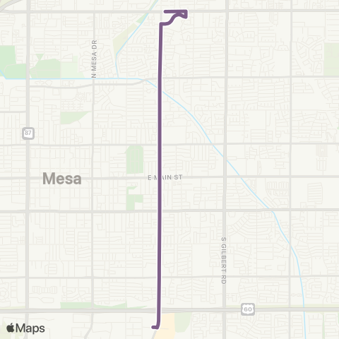 Valley Metro Stapley Dr map