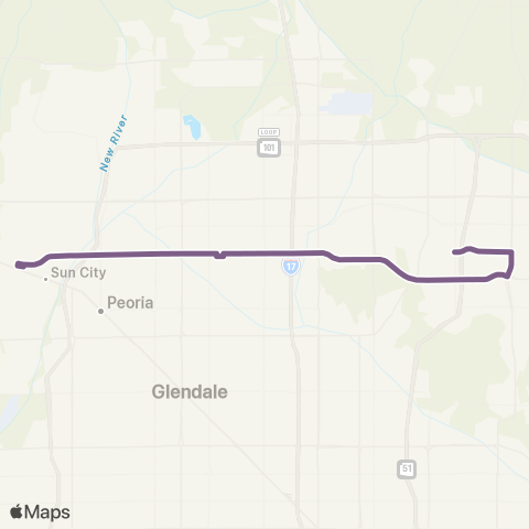 Valley Metro Thunderbird Rd map