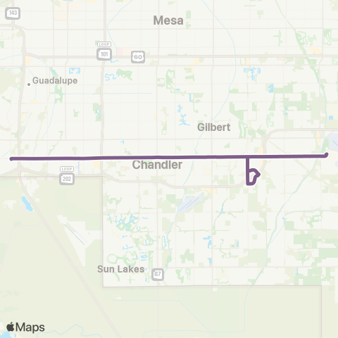 Valley Metro Chandler Blvd map