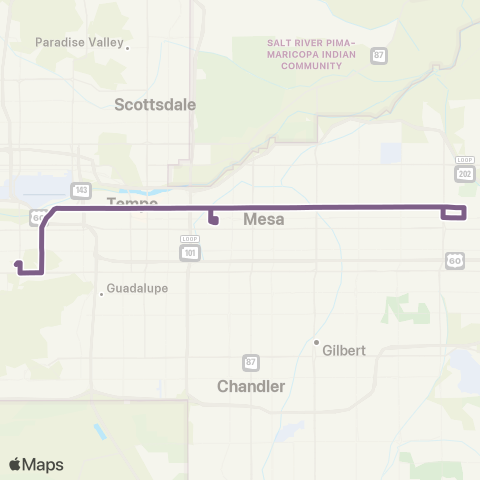 Valley Metro University Dr map