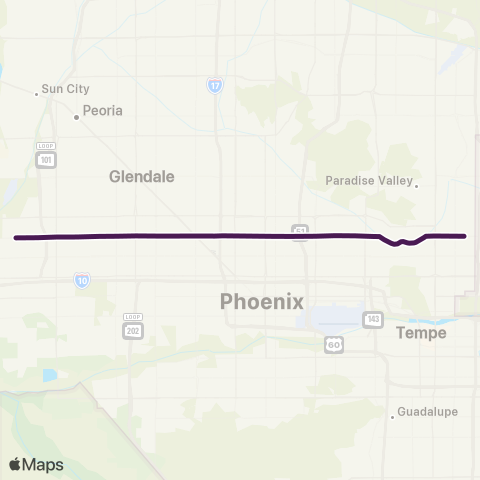 Valley Metro Indian School Rd map