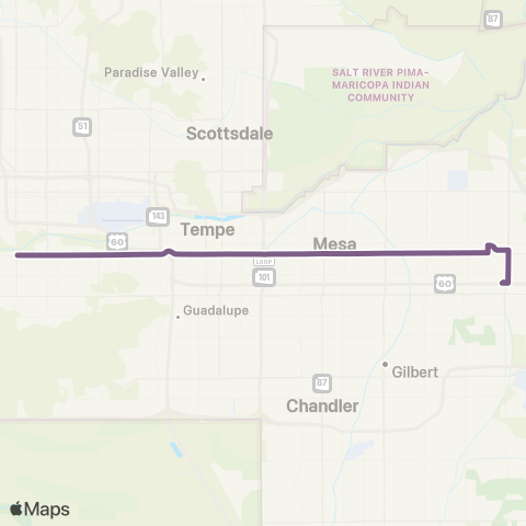 Valley Metro Broadway Rd map