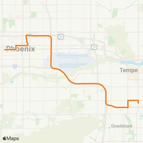 Valley Metro Central Tempe Express map