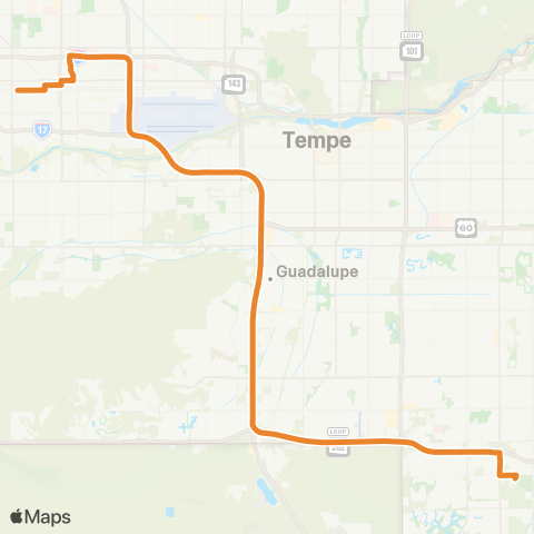 Valley Metro Chandler Express map