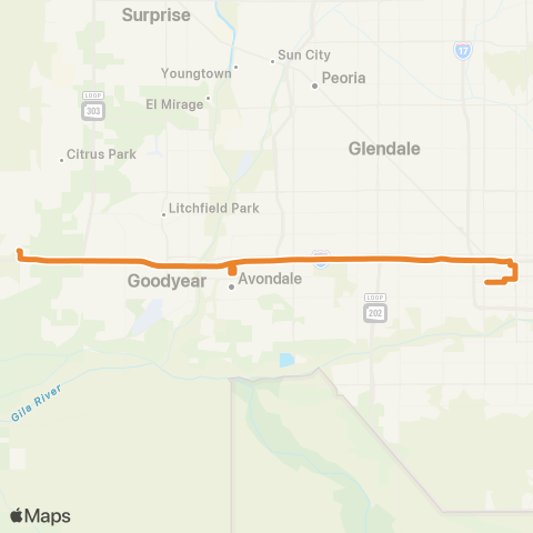 Valley Metro Avondale / Buckeye Express map