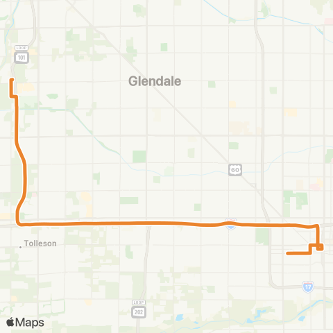 Valley Metro West Glendale Express map