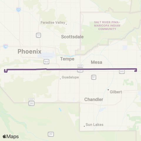 Valley Metro Southern Ave map