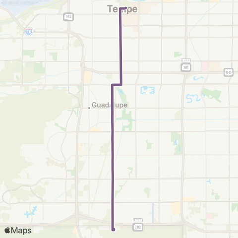 Valley Metro Mill Ave / Kyrene Rd map