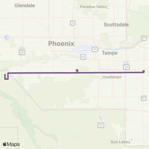 Valley Metro Baseline Rd map