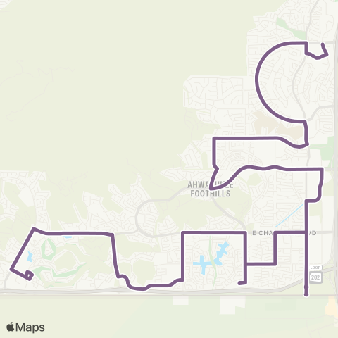 Valley Metro Phoenix Ahsatukee Circulator map