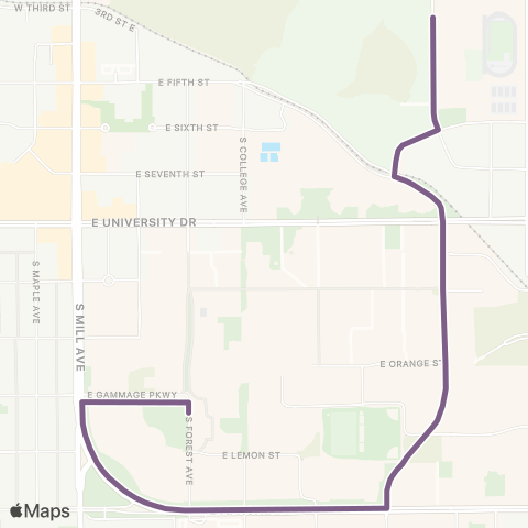 Valley Metro Tempe Circulator map