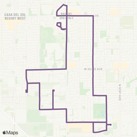 Valley Metro Glendale Urban Shuttle 3 map