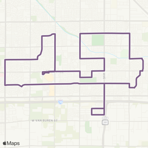 Valley Metro Phoenix Maryvale Circulator map