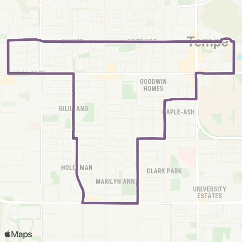 Valley Metro Tempe Orbit Circulator map