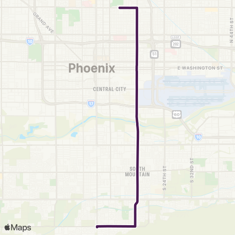 Valley Metro 16th St map