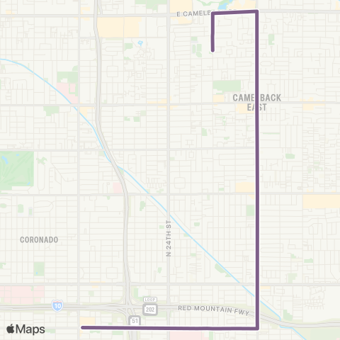 Valley Metro 32nd St / 40th St map