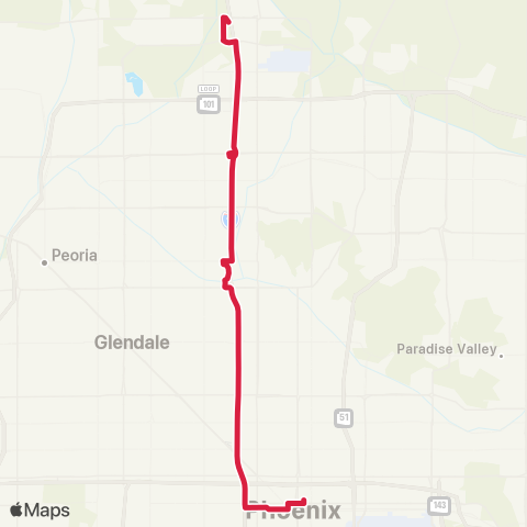 Valley Metro I-17 RAPID map