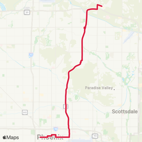 Valley Metro SR 51 RAPID map