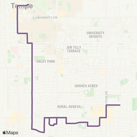 Valley Metro Tempe Orbit Circulator map