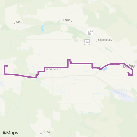 ValleyRide Boise State-CWI map