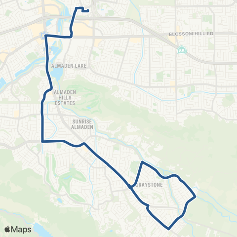 VTA Ohlone-Chynoweth Sta - Almaden & McKean map