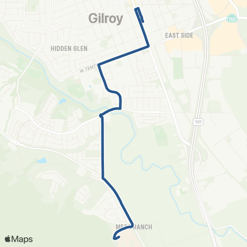 VTA Gavilan Coll - Gilroy TC map