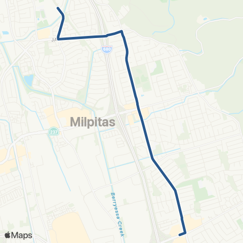 VTA Milpitas HS - Landess & Park Victoria map