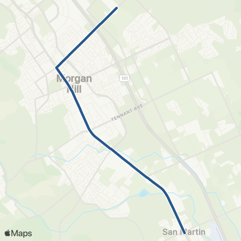 VTA Live Oak HS - Monterey & San Martin map