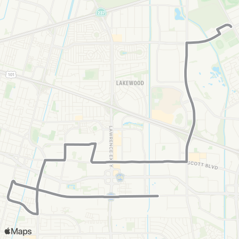 VTA South Sunnyvale map