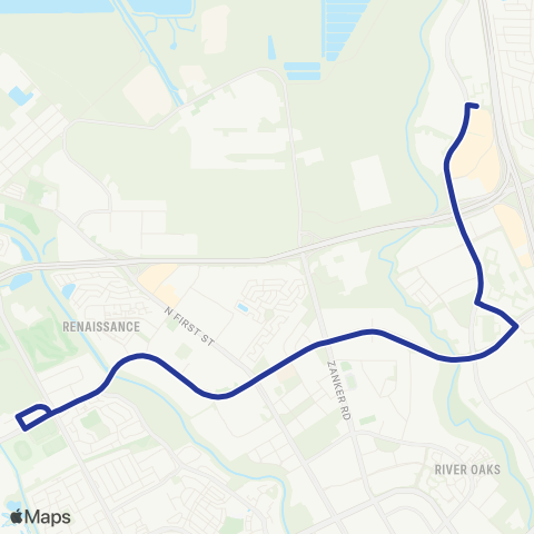 VTA West Milpitas map